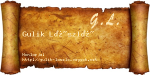 Gulik László névjegykártya